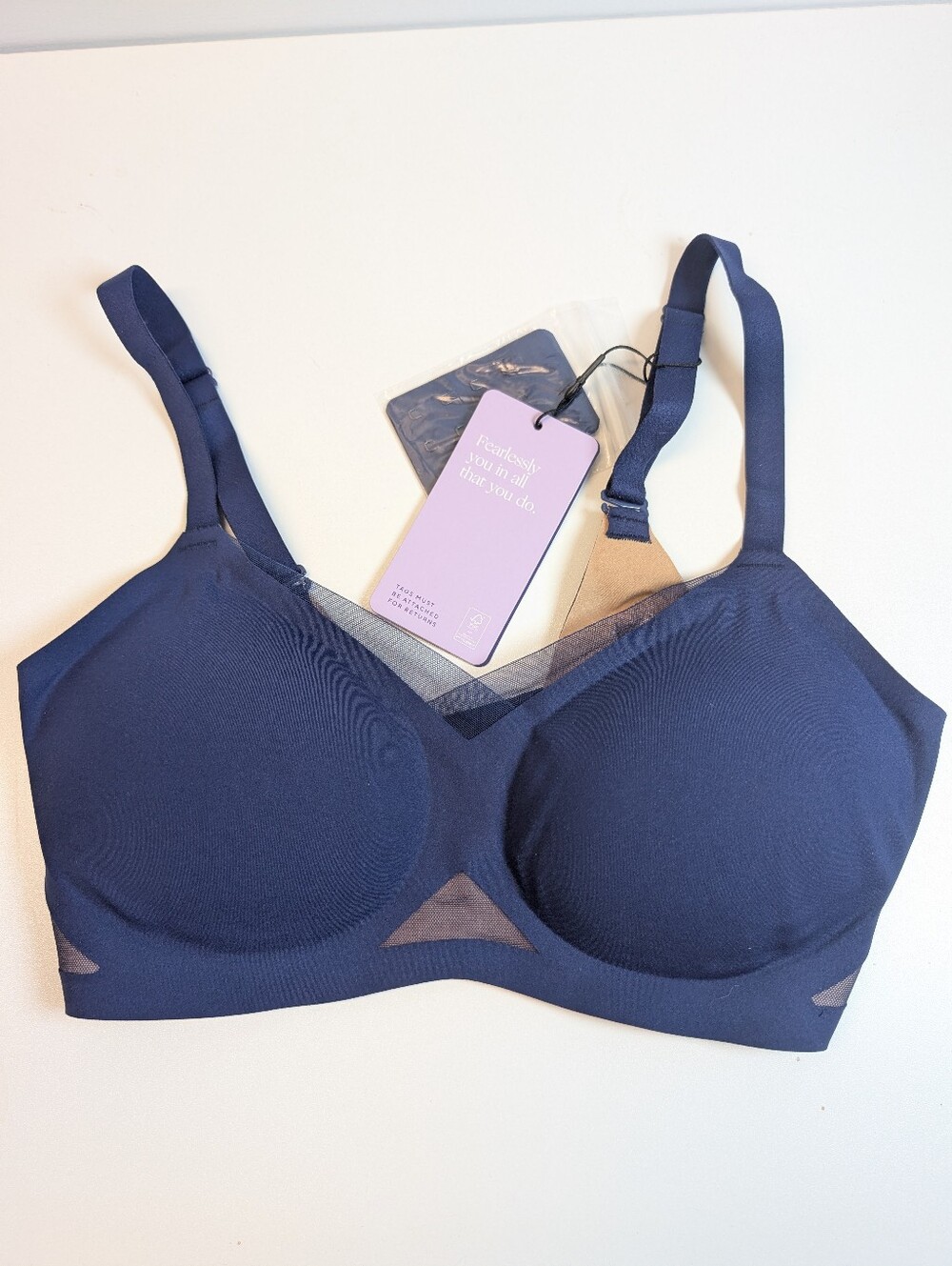 Honeylove Bra S Navy Liftwear CrossOver Wireless Everyday Navy Size S NWT! - Picture 4 of 9
